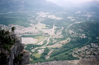 Looking over Squamish from the Stawamus Chief Trail 2003-06.